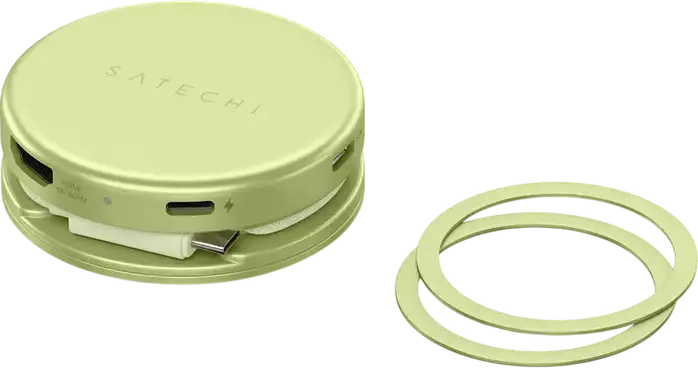 Satechi OntheGo 5-in-1 Multiport Adapter USB-C Hub with 4K 60Hz HDMI, USB-C PD 60W, USB-C 3.2, USB-A 3.2, SD Card Slot, Aluminium, 65x65x22mm