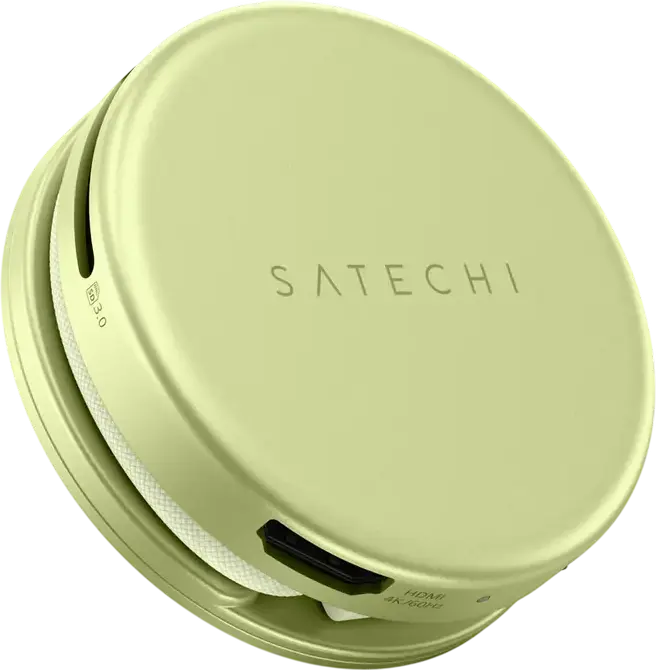 Satechi OntheGo 5-in-1 Multiport Adapter USB-C Hub with 4K 60Hz HDMI, USB-C PD 60W, USB-C 3.2, USB-A 3.2, SD Card Slot, Aluminium, 65x65x22mm