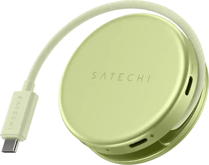 Satechi OntheGo 5-in-1 Multiport Adapter USB-C Hub with 4K 60Hz HDMI, USB-C PD 60W, USB-C 3.2, USB-A 3.2, SD Card Slot, Aluminium, 65x65x22mm