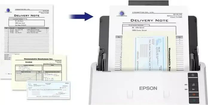 Scanner de documente Epson WorkForce DS-530III, Sheetfed, Duplex, 40 ppm/80 ipm, 600 dpi, ADF 60 pagini, USB 3.2, Ciclu Zilnic 6.500 pagini