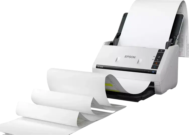 Scanner de documente Epson WorkForce DS-530III, Sheetfed, Duplex, 40 ppm/80 ipm, 600 dpi, ADF 60 pagini, USB 3.2, Ciclu Zilnic 6.500 pagini