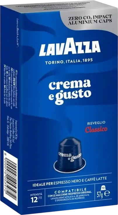 Lavazza Crema e Gusto Risveglio Classico Coffee Capsules for Nespresso Original Machines, Intense Espresso with Cocoa and Spice Notes, 10 Capsules