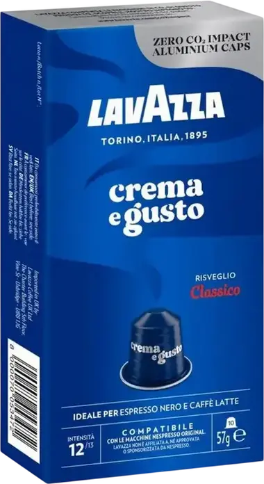Lavazza Crema e Gusto Risveglio Classico Coffee Capsules for Nespresso Original Machines, Intense Espresso with Cocoa and Spice Notes, 10 Capsules
