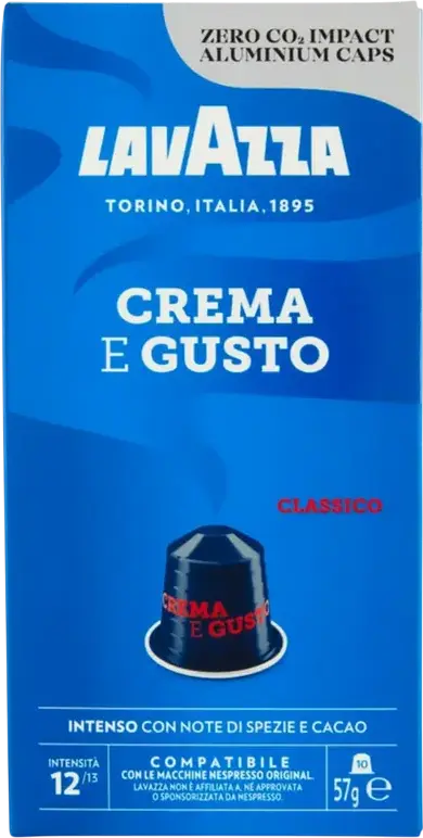 Lavazza Crema e Gusto Risveglio Classico Coffee Capsules for Nespresso Original Machines, Intense Espresso with Cocoa and Spice Notes, 10 Capsules