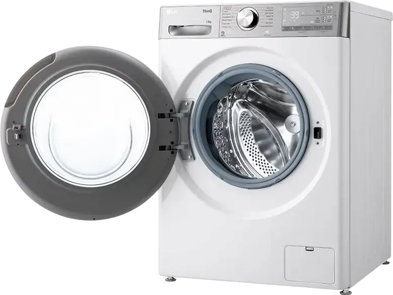 Стиральная машина LG F4WR913P3WA с фронтальной загрузкой, 13 кг, класс энергопотребления A, 1400 об/мин, AI DD, ThinQ Wi-Fi, Steam, TurboWash, ezDispense, белая