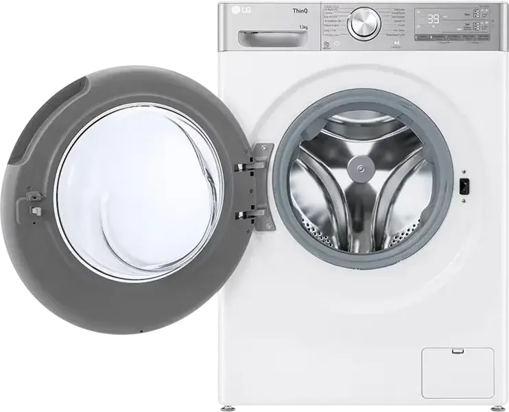 Стиральная машина LG F4WR913P3WA с фронтальной загрузкой, 13 кг, класс энергопотребления A, 1400 об/мин, AI DD, ThinQ Wi-Fi, Steam, TurboWash, ezDispense, белая