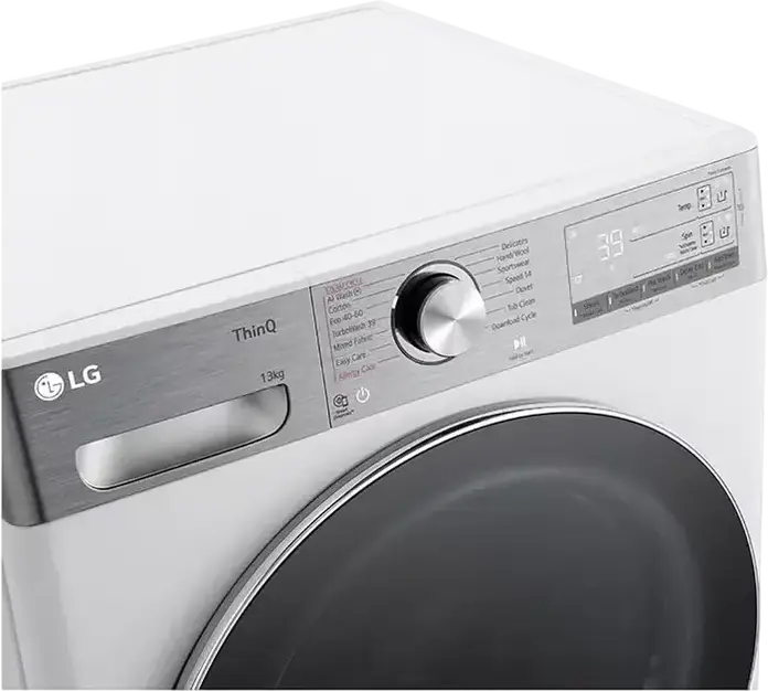 Стиральная машина LG F4WR913P3WA с фронтальной загрузкой, 13 кг, класс энергопотребления A, 1400 об/мин, AI DD, ThinQ Wi-Fi, Steam, TurboWash, ezDispense, белая