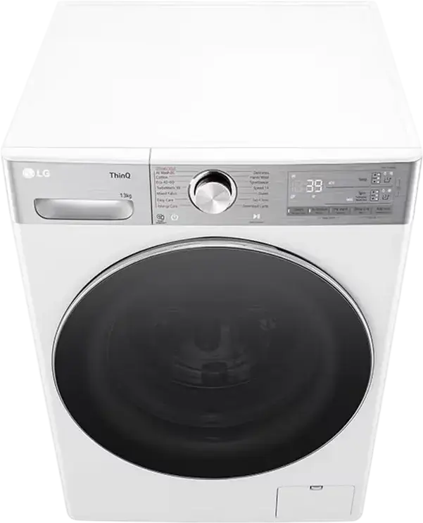 Стиральная машина LG F4WR913P3WA с фронтальной загрузкой, 13 кг, класс энергопотребления A, 1400 об/мин, AI DD, ThinQ Wi-Fi, Steam, TurboWash, ezDispense, белая