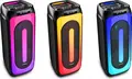 Набор из 3 предметов Party-колонка Eden ED-1015, 100 Вт, 10 дюймов, Bluetooth 5.0, аккумулятор 7000 мАч, LED-подсветка, Караоке, FM-радио, 2 беспроводных микрофона, черный