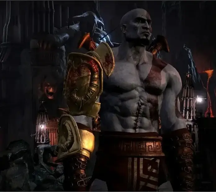 God of War III Remastered for PlayStation 4, Action-Adventure Game, Blu-ray Disc, 1080p 60fps, PlayStation Hits Edition