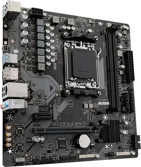 Gigabyte A620M H Ultra Durable Motherboard, AMD AM5 Socket, A620 Chipset, DDR5 6400MHz (OC), Micro-ATX, PCIe 4.0, M.2 Gen4, Ryzen 7000/8000 Series