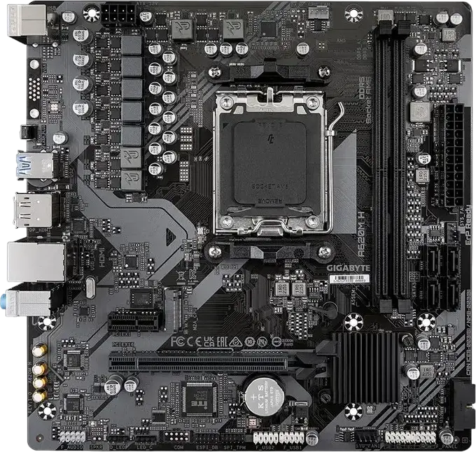 Gigabyte A620M H Ultra Durable Motherboard, AMD AM5 Socket, A620 Chipset, DDR5 6400MHz (OC), Micro-ATX, PCIe 4.0, M.2 Gen4, Ryzen 7000/8000 Series