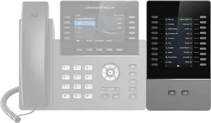 Modul de Extensie Grandstream GBX20, Ecran LCD Color TFT de 4.3 inch, 40 de Linii Totale, BLF, Speed-dial, Compatibil cu Seria GRP26xx si GXV33xx/34xx, Negru