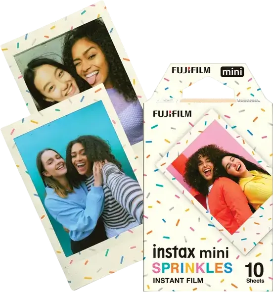 Film instant Fujifilm Instax Mini cu design Sprinkles, dimensiune imagine 62 x 46 mm, set de 10 fotografii