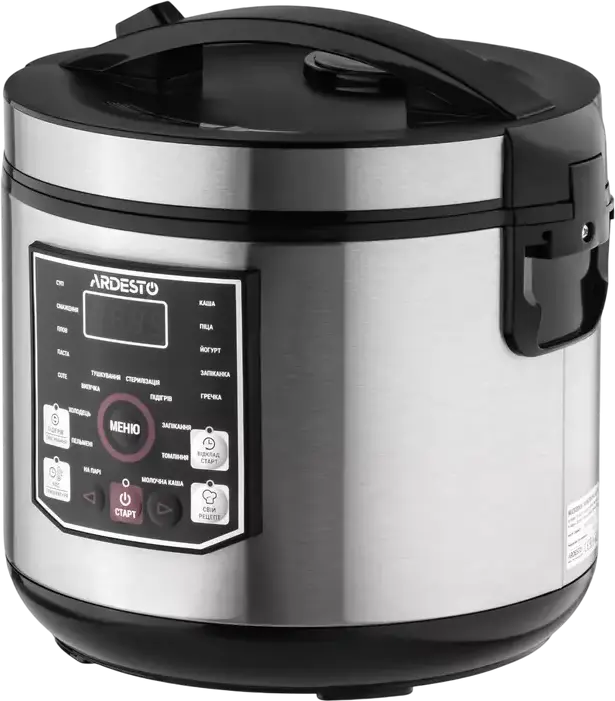 Multigatitor Ardesto MC-P21, Bol Aluminiu Turnat 5L cu Invelis Non-stick Daikin, 860W, 21 Programe Automate, Control Touch LED, Argintiu