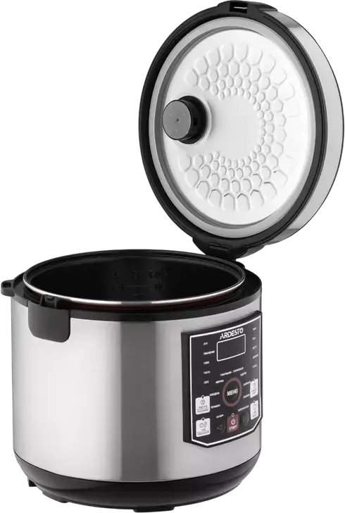Multigatitor Ardesto MC-P21, Bol Aluminiu Turnat 5L cu Invelis Non-stick Daikin, 860W, 21 Programe Automate, Control Touch LED, Argintiu