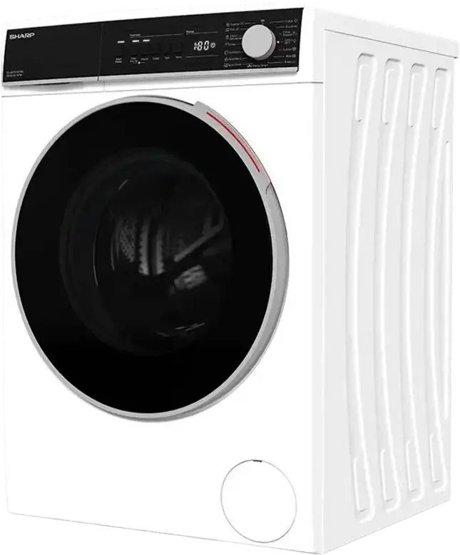 Masina de spalat rufe Sharp ES-NFL914CWNA-EE cu incarcare frontala, 9 kg, Clasa Energetica A, 1400 RPM, Inverter, Dozare Automata, Allergy Smart, Alb/Negru