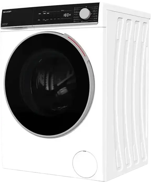 Masina de spalat rufe Sharp ES-NFL914CWNA-EE cu incarcare frontala, 9 kg, Clasa Energetica A, 1400 RPM, Inverter, Dozare Automata, Allergy Smart, Alb/Negru