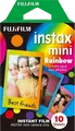 Мгновенная фотопленка Fujifilm Instax Mini Rainbow с разноцветной рамкой, размер кредитной карты 86мм x 54мм, набор из 10 снимков