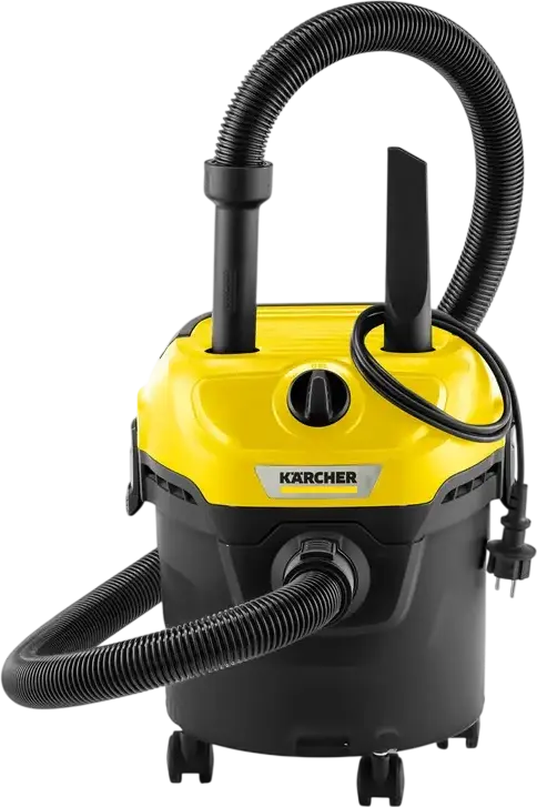 Set de 2 piese Aspirator Karcher WD 1 cu Apere și Umed, Putere 850W, Rezervor 12L, Funcție de Suflare, include Perie pentru Rosturi și Tub