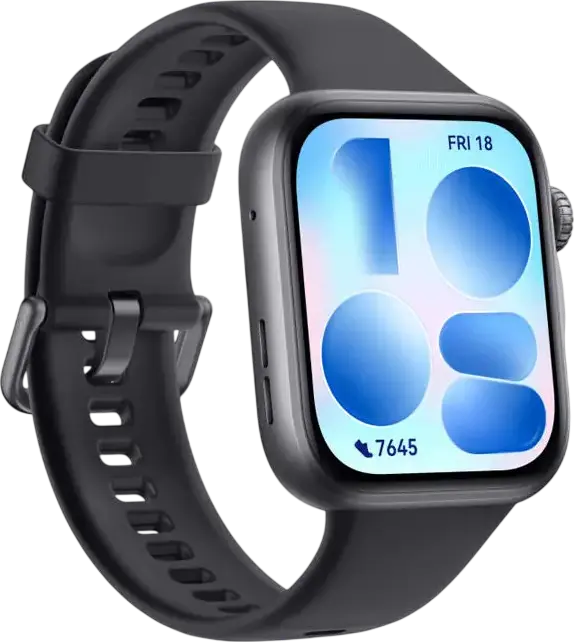 Smartwatch Huawei Watch Fit 5, Ecran AMOLED 1.82", Rama din Titan, Memorie 32GB, Rezistenta la Apa 5 ATM, GPS, Senzor Ritm Cardiac, Culoare: Negru
