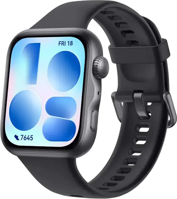 Smartwatch Huawei Watch Fit 5, Ecran AMOLED 1.82", Rama din Titan, Memorie 32GB, Rezistenta la Apa 5 ATM, GPS, Senzor Ritm Cardiac, Culoare: Negru