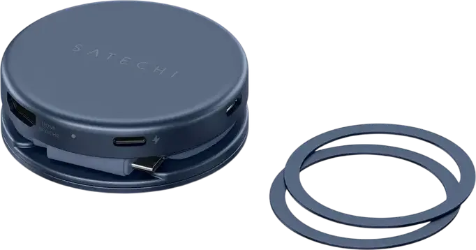Многопортовый адаптер Satechi OntheGo 5-in-1, USB-C хаб с HDMI 4K/60Гц, PD 60Вт, USB-C и USB-A 3.2 Gen 1, слотом для SD-карт, алюминий, магнитный монтаж