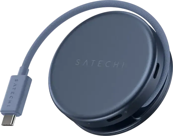 Многопортовый адаптер Satechi OntheGo 5-in-1, USB-C хаб с HDMI 4K/60Гц, PD 60Вт, USB-C и USB-A 3.2 Gen 1, слотом для SD-карт, алюминий, магнитный монтаж