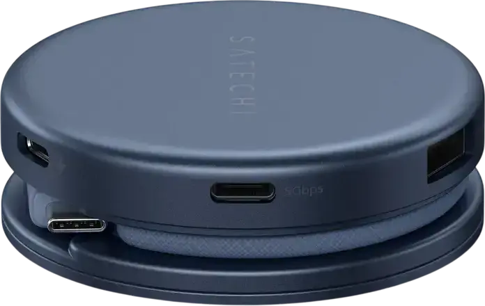 Многопортовый адаптер Satechi OntheGo 5-in-1, USB-C хаб с HDMI 4K/60Гц, PD 60Вт, USB-C и USB-A 3.2 Gen 1, слотом для SD-карт, алюминий, магнитный монтаж