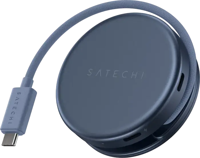 Многопортовый адаптер Satechi OntheGo 5-in-1, USB-C хаб с HDMI 4K/60Гц, PD 60Вт, USB-C и USB-A 3.2 Gen 1, слотом для SD-карт, алюминий, магнитный монтаж