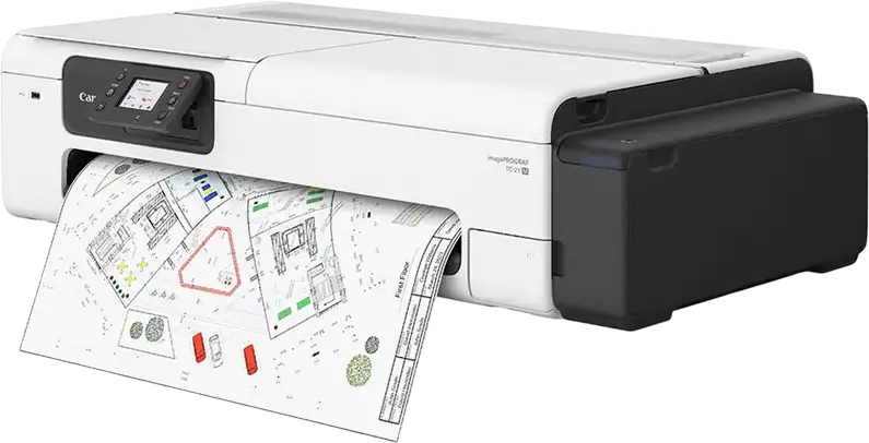 Imprimanta Multifunctionata Canon imagePROGRAF TC-21M 24" Format Mare Desktop, Plotter si Scanner, Cerneala Pigmentata 4 Culori, 2400x1200 dpi, 1GB RAM, Wi-Fi