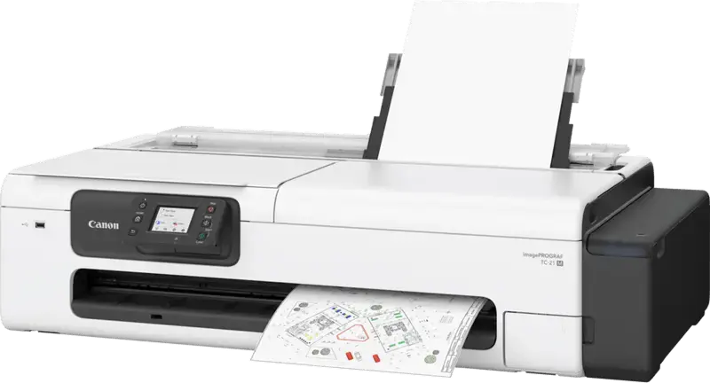 Imprimanta Multifunctionata Canon imagePROGRAF TC-21M 24" Format Mare Desktop, Plotter si Scanner, Cerneala Pigmentata 4 Culori, 2400x1200 dpi, 1GB RAM, Wi-Fi