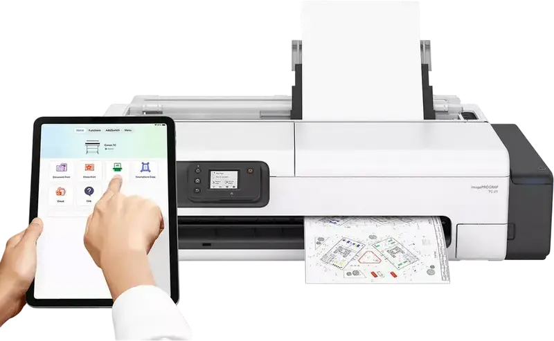 Imprimanta Plotter Canon imagePROGRAF TC-21 24", Format Mare, 4 Culori Cerneala Pigment, 2400x1200 dpi, 1GB RAM, Wi-Fi, Ethernet, A1/A3/A4, cu Set Cerneala