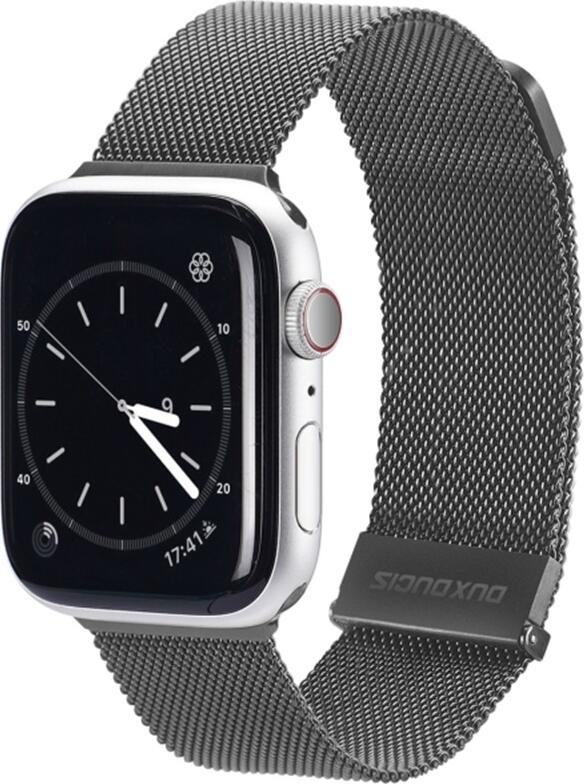 Brățară Dux Ducis Milanese Version pentru Apple Watch 42mm 44mm 45mm, Culoare Gri Gun, din Oțel Inoxidabil cu Închidere Magnetică, Rezistentă la Zgârieturi și Șocuri