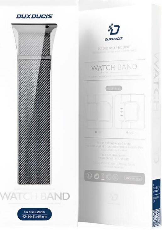 DUX DUCIS Milanese Stainless Steel Apple Watch Strap, Magnetic Closure, Compatible with Apple Watch Series 1-9, SE, Ultra, 42mm 44mm 45mm, Black