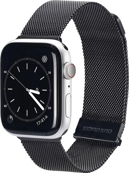 DUX DUCIS Milanese Stainless Steel Apple Watch Strap, Magnetic Closure, Compatible with Apple Watch Series 1-9, SE, Ultra, 42mm 44mm 45mm, Black