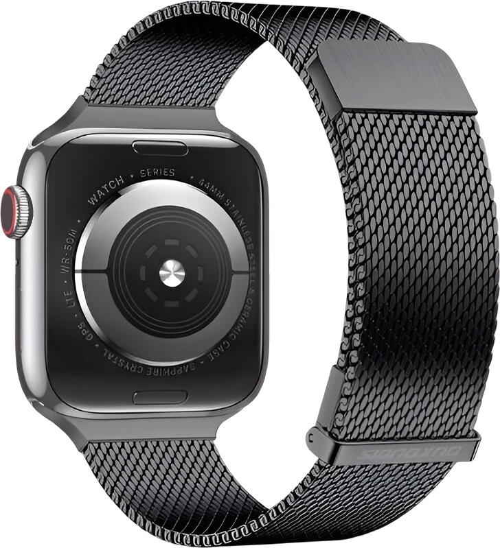 DUX DUCIS Milanese Stainless Steel Apple Watch Strap, Magnetic Closure, Compatible with Apple Watch Series 1-9, SE, Ultra, 42mm 44mm 45mm, Black