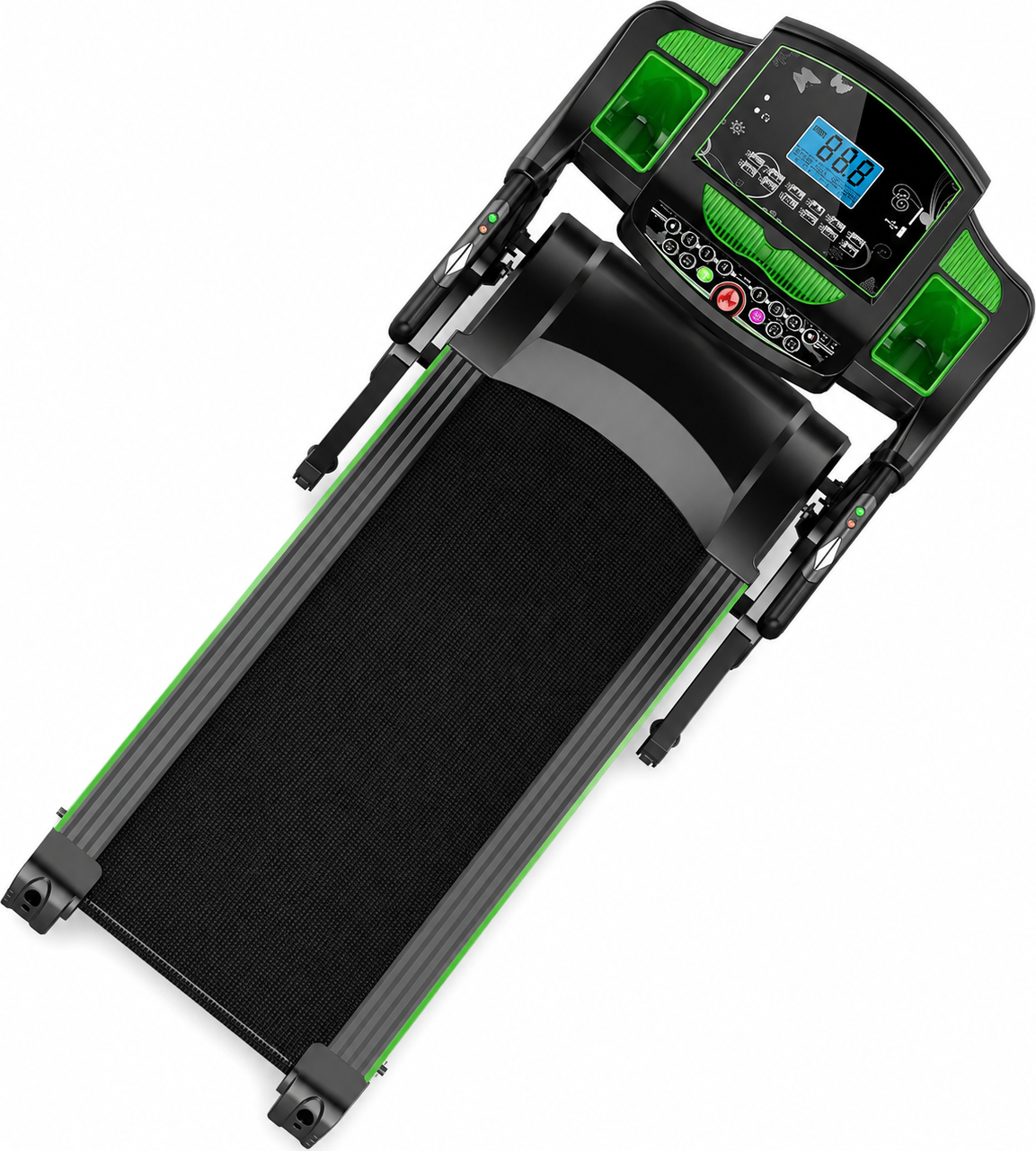 banda de alergat Fitness F1 pliabila, Motor 3 CP Peak, Viteza 14 km/h, Suporta pana la 140 kg, Bluetooth, MP3, USB, cu Masajor si Set Gantere