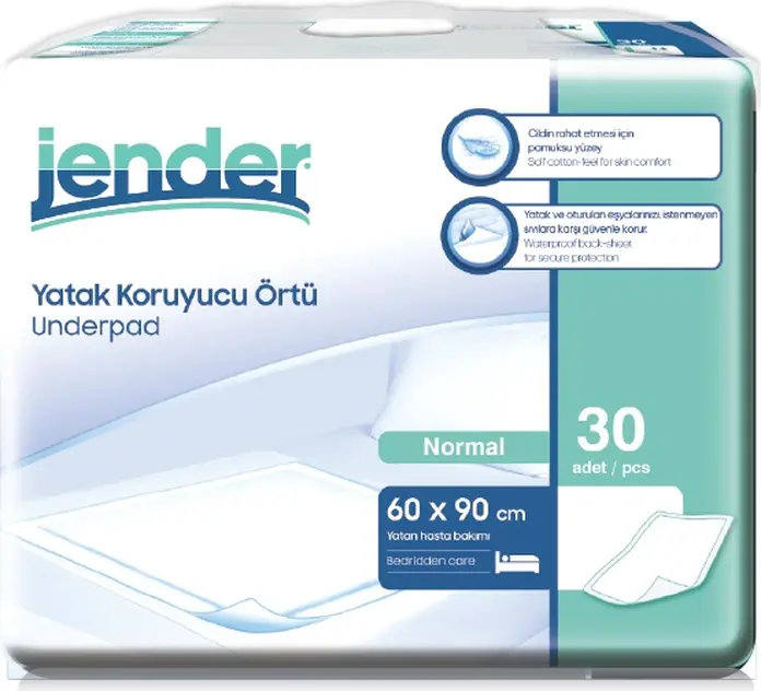 Одноразовые впитывающие пеленки Jender Premium 60 x 90 см, многослойные водонепроницаемые пеленки для взрослых и пожилых, набор из 30 штук