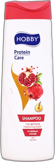 Шампунь Hobby Protein Care с экстрактом граната для нормальных волос 500 мл, 0% парабенов, питательная формула для здорового блеска и объема волос