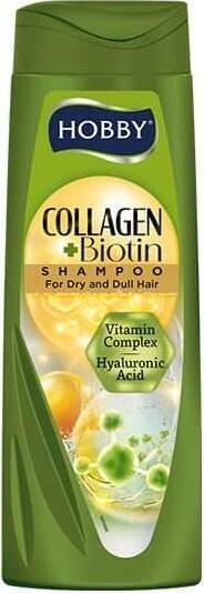Шампунь Hobby Collagen Biotin 480мл для ухода за сухими волосами с витаминным комплексом, гиалуроновой кислотой, кофеином и кератином