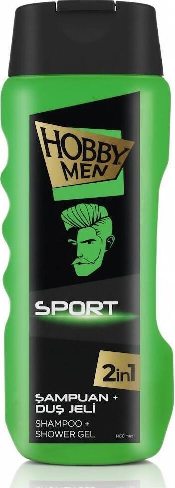 Hobby Men 2 in 1 Sport Shampoo and Shower Gel, Combined Hair and Body Wash, Freshness Formula for Active Lifestyles, 400ml