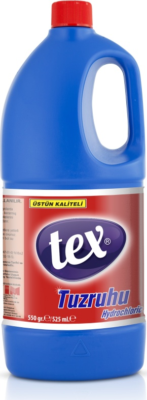 TEX Tuz Ruhu Hydrochloric Acid Concentrated Cleaning Solution for Limescale and Rust Removal, 550ml