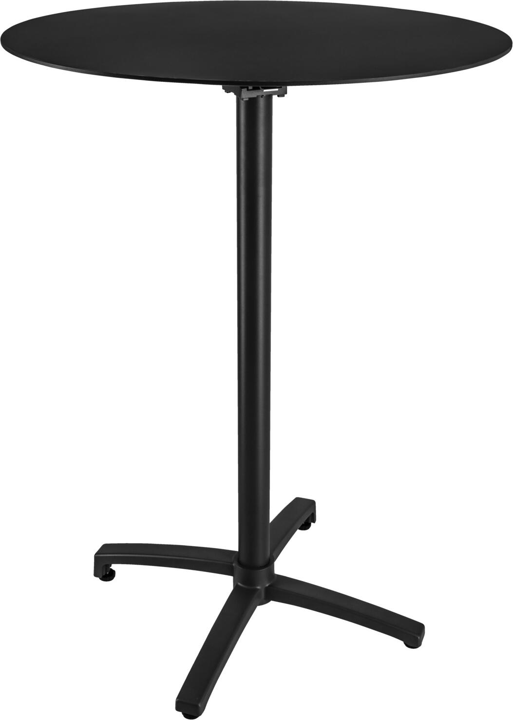 Барный стол для улицы VEGA Taipa из алюминия, круглый 80x108 см, черный с порошковым покрытием, складная столешница, погодоустойчивый