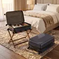 FABBYGO DL10 Set of 3 ABS Rigid Suitcases, 20" 24" 28", Blue, 4 Double Swivel Wheels, Telescopic Handle, Combination Lock, Polyester Lining