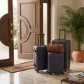 FABBYGO DL10 Set of 3 ABS Rigid Suitcases, 20" 24" 28", Blue, 4 Double Swivel Wheels, Telescopic Handle, Combination Lock, Polyester Lining