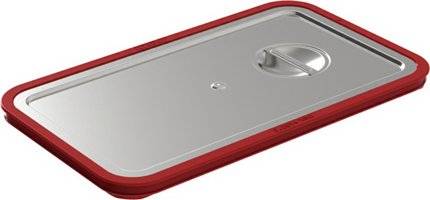 Capac GN 1/1 Rieber cu presare, etans watertight din otel inoxidabil 18/10 cu garnitura de silicon rosu, 325 x 530 mm, grosime 1.0 mm, 84080101