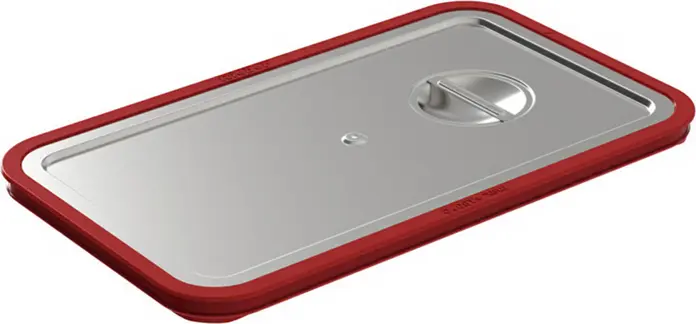 Capac GN 1/1 Rieber cu presare, etans watertight din otel inoxidabil 18/10 cu garnitura de silicon rosu, 325 x 530 mm, grosime 1.0 mm, 84080101
