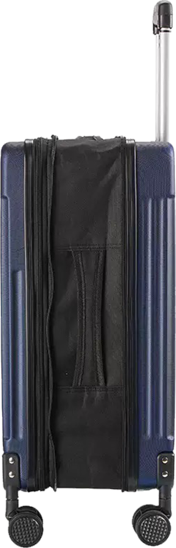 Troley Cabin FABBYGO BAHAMI 20 inch, ABS, 4 Roți Duble Pivotante 360 Grade, Mâner Telescopic Metalic, Albastru, 14.5 x 39 x 58 cm