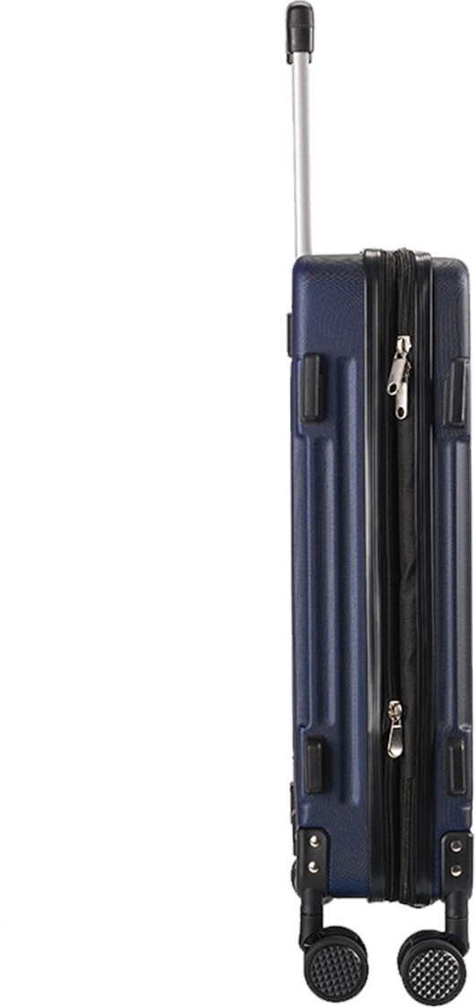 Troley Cabin FABBYGO BAHAMI 20 inch, ABS, 4 Roți Duble Pivotante 360 Grade, Mâner Telescopic Metalic, Albastru, 14.5 x 39 x 58 cm